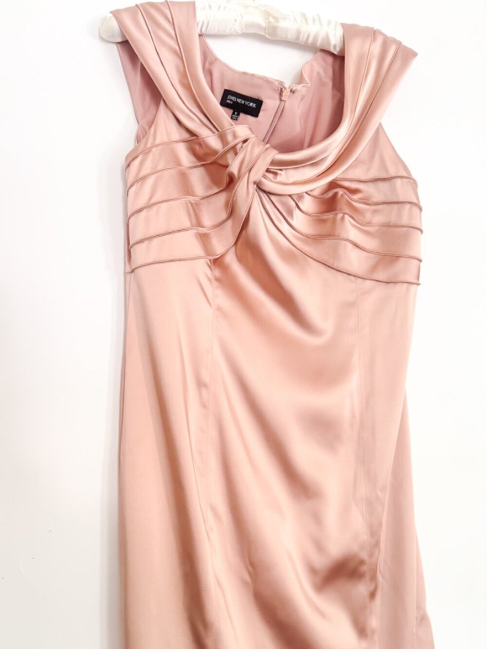 Jones New York Blush Pink Satin Sheath Dress Size 12